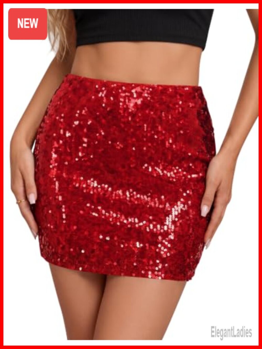 LOMON Women's Sequin Mini Skirt Bodycon Sparkly Party Night Out